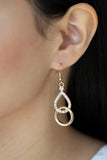 Red Carpet Couture - Gold Paparazzi Earrings