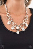 Show-Stopping Shimmer - White Paparazzi Necklace - Carolina Bling Boss