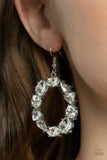 GLOWING in Circles - White Paparazzi Earrings