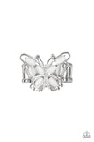 Flutter Flair - White Paparazzi Ring - Carolina Bling Boss