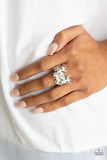 Flutter Flair - White Paparazzi Ring - Carolina Bling Boss