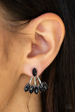 Chicly Carnivalesque - Black Double Sided Jacket Paparazzi Earrings - Carolina Bling Boss