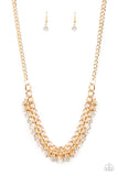 Glow And Grind - Gold Paparazzi Necklace