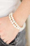Teasingly Tinseltown - White Paparazzi Bracelet - Carolina Bling Boss