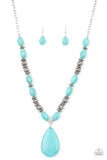 Blazing Saddles - Blue Paparazzi Necklace
