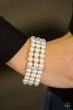 Royal Wedding - White Paparazzi Bracelet - Carolina Bling Boss