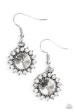Bring In The BEAM Team - White Paparazzi Earrings - Carolina Bling Boss