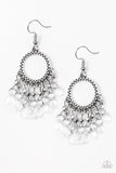 Paradise Palace - White Paparazzi Earrings - Carolina Bling Boss