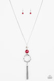 Bold Balancing Act - Red Paparazzi Necklace - Carolina Bling Boss