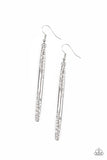Award Show Attitude - White Paparazzi Earrings - Carolina Bling Boss