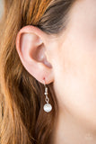 Nightcap and Gown - White Paparazzi Necklace - Carolina Bling Boss