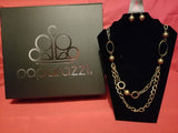 Mega Metal - Brass Paparazzi Necklace - Carolina Bling Boss