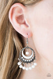 Meet Me At Midnight - White Paparazzi Earrings - Carolina Bling Boss