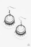 Meet Me At Midnight - White Paparazzi Earrings - Carolina Bling Boss