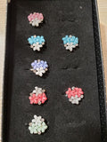 Rhinestone & Flower Ring - Multiple Colors Available - Carolina Bling Boss