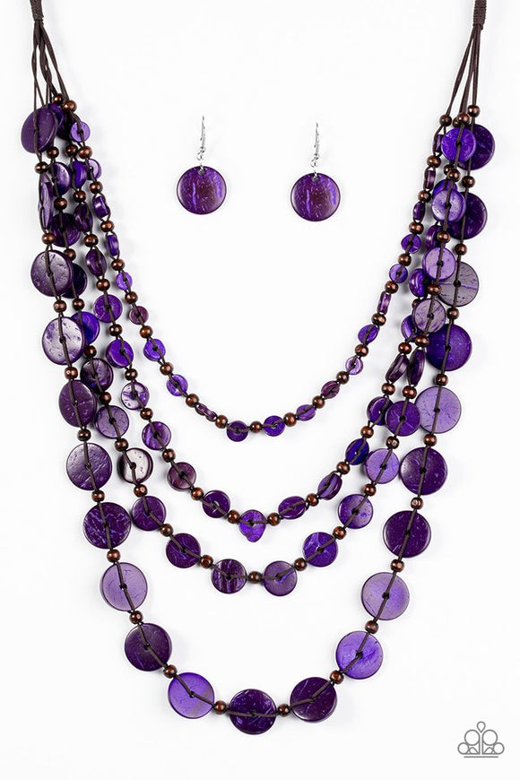 Fiji Flair - Purple Paparazzi Necklace - Carolina Bling Boss