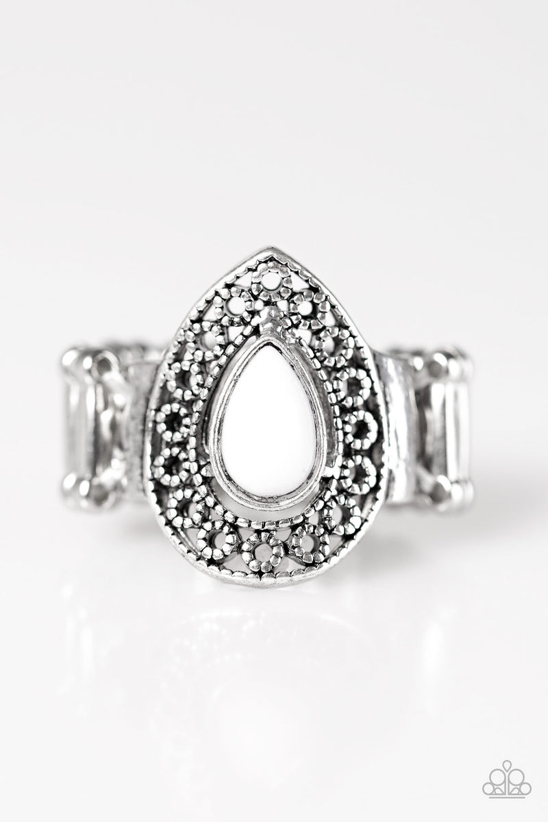 HUE Me In White Paparazzi Ring Carolina Bling Boss