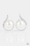 Ballroom Beauty - White Post Paparazzi Earrings - Carolina Bling Boss