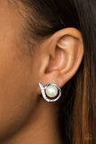 Ballroom Beauty - White Post Paparazzi Earrings - Carolina Bling Boss