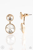 Bling Squad - Gold Post Double Sided Jacket Paparazzi Earrings - Carolina Bling Boss