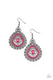 Carnival Courtesan - Pink Paparazzi Earrings