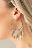 Bring The Noise - Silver Hoop Paparazzi Earrings