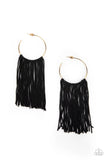 Flauntable Fringe - Gold Paparazzi Earrings