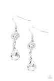 Graceful Glimmer - White Paparazzi Earrings