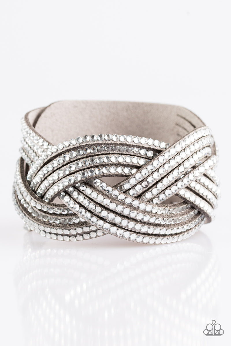 Big City Shimmer Silver Paparazzi Wrap Bracelet