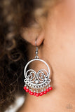 A Way Of WILDLIFE - Red Paparazzi Earrings - Carolina Bling Boss
