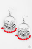 A Way Of WILDLIFE - Red Paparazzi Earrings - Carolina Bling Boss