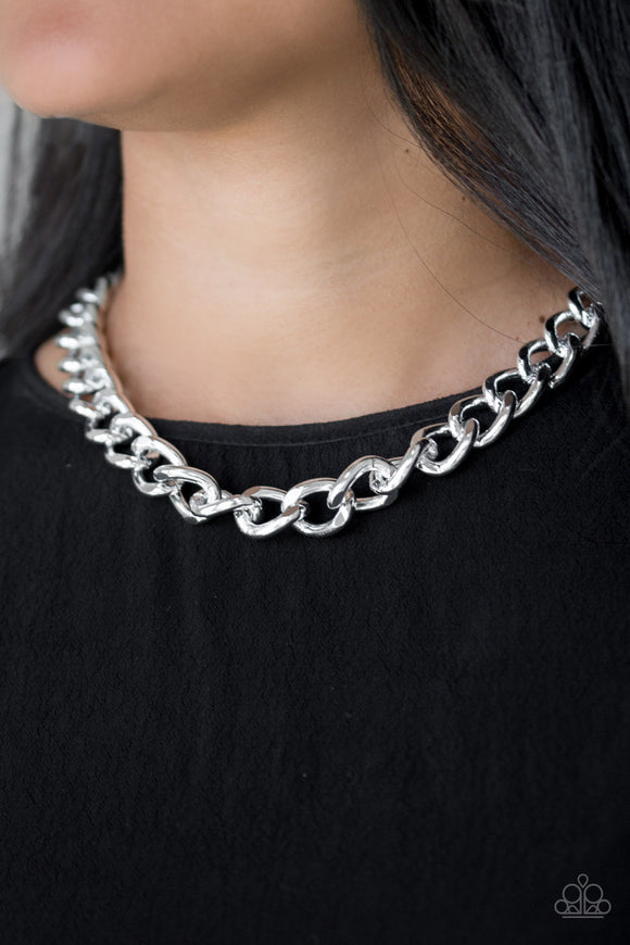 Heavyweight Champion - Silver Paparazzi Necklace