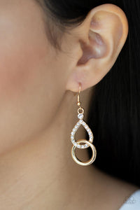 Red Carpet Couture - Gold Paparazzi Earrings