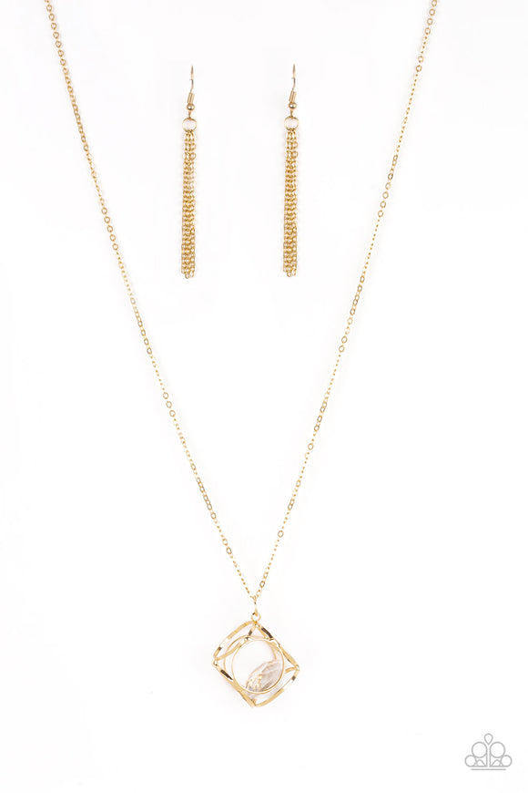 Pandoras Box - Gold Paparazzi Necklace - Carolina Bling Boss