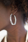 GLITZY By Association - White Paparazzi Earrings - Carolina Bling Boss