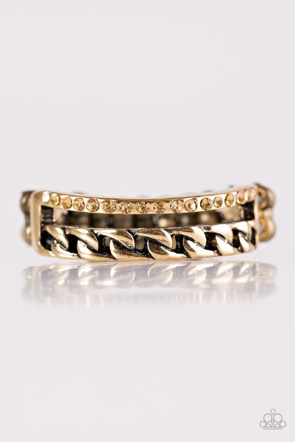 Epic Shimmer - Brass Paparazzi Ring - Carolina Bling Boss