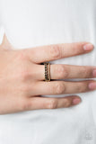 Epic Shimmer - Brass Paparazzi Ring - Carolina Bling Boss