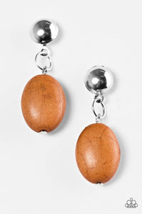 Stone Cliffs - Brown Paparazzi Earrings - Carolina Bling Boss