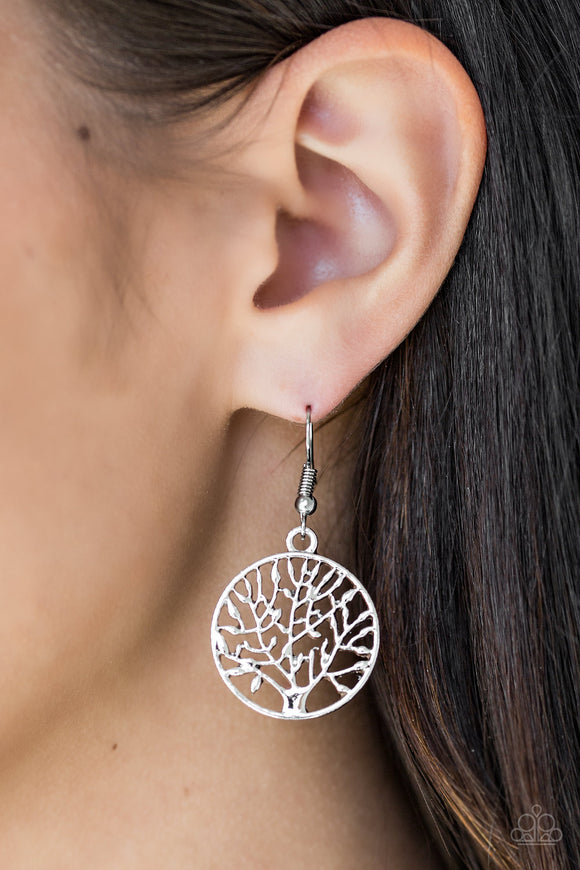 TREE Ring Circus - Silver Paparazzi Earrings - Carolina Bling Boss