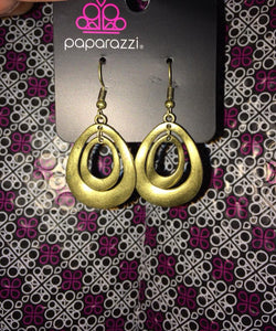 Magnificent Shine - Brass Paparazzi Earrings - Carolina Bling Boss