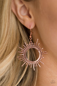 All Sizzle - Copper Paparazzi Earrings - Carolina Bling Boss