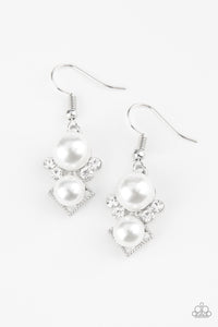 Mrs. Gatsby - White Paparazzi Earrings - Carolina Bling Boss