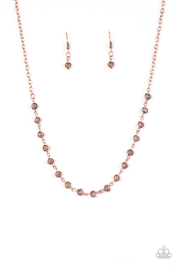 Roadside Roses - Copper Paparazzi Necklace - Carolina Bling Boss