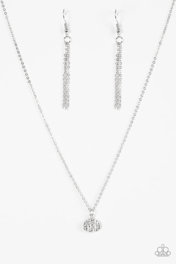 Diamond Debonair - White Paparazzi Necklace - Carolina Bling Boss