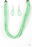 Wide Open Spaces - Green Seed Bead Necklace - Carolina Bling Boss