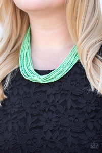 Wide Open Spaces - Green Seed Bead Necklace - Carolina Bling Boss