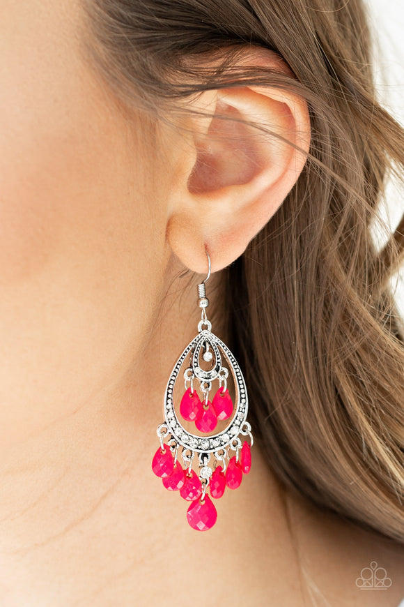 Gorgeously Genie - Pink Paparazzi Earrings