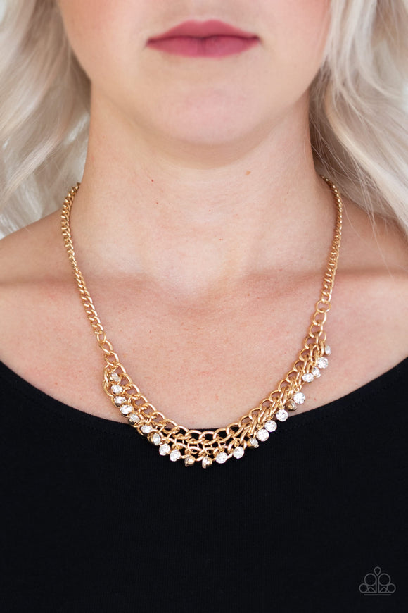 Glow And Grind - Gold Paparazzi Necklace