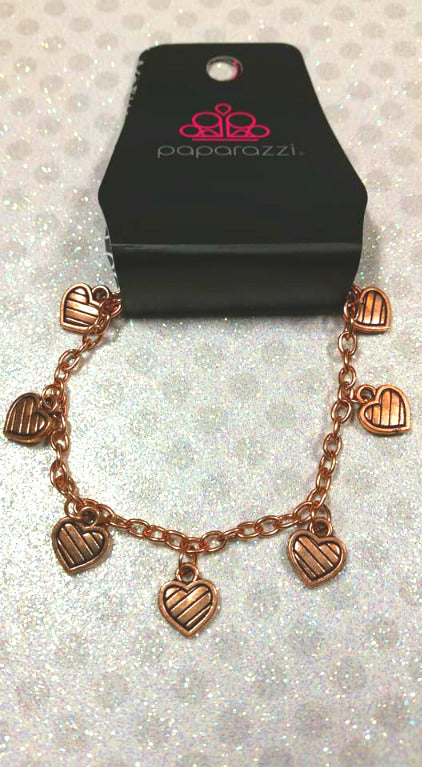 Straight Through The Heart - Copper Paparazzi Bracelet - Carolina Bling Boss