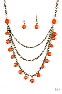You The GLAM! - Orange Paparazzi Necklace - Carolina Bling Boss
